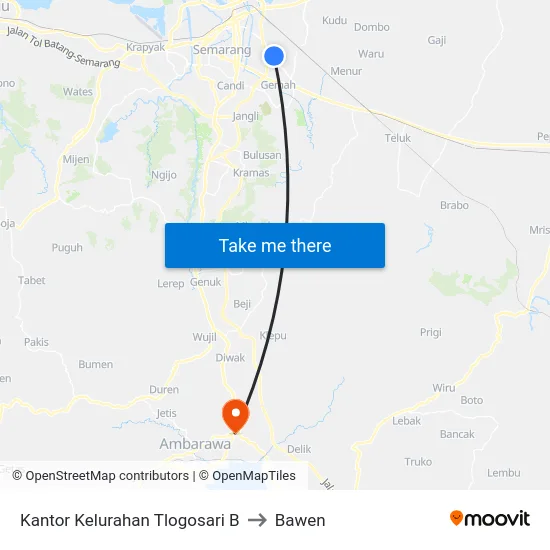 Kantor Kelurahan Tlogosari B to Bawen map