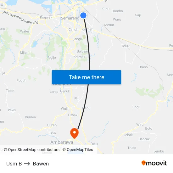 Usm B to Bawen map
