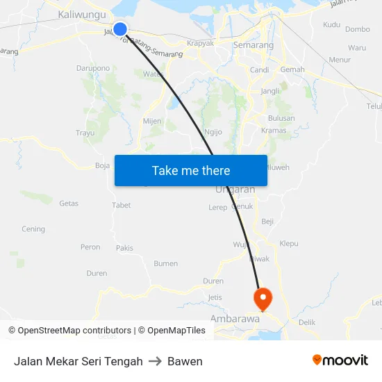 Jalan Mekar Seri Tengah to Bawen map