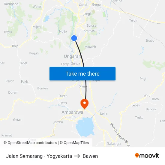 Jalan Semarang - Yogyakarta to Bawen map