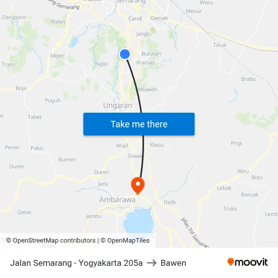 Jalan Semarang - Yogyakarta 205a to Bawen map