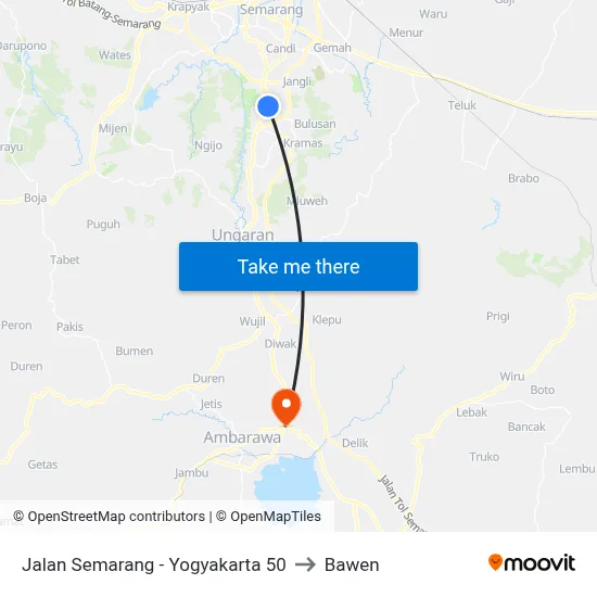 Jalan Semarang - Yogyakarta 50 to Bawen map