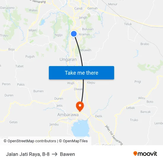 Jalan Jati Raya, B-8 to Bawen map