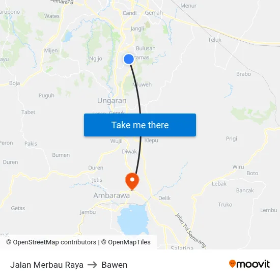 Jalan Merbau Raya to Bawen map