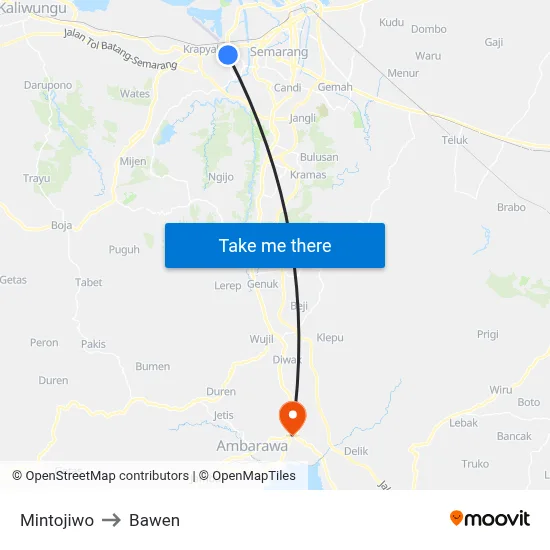 Mintojiwo to Bawen map
