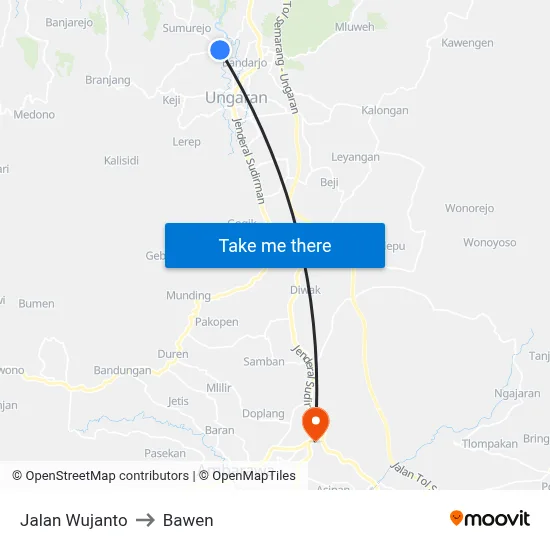 Jalan Wujanto to Bawen map