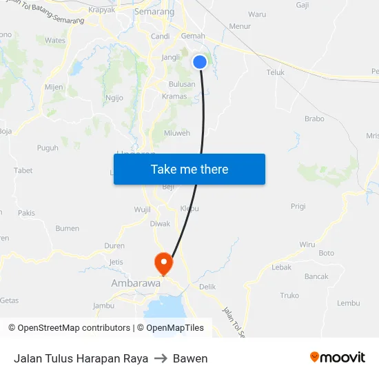 Jalan Tulus Harapan Raya to Bawen map