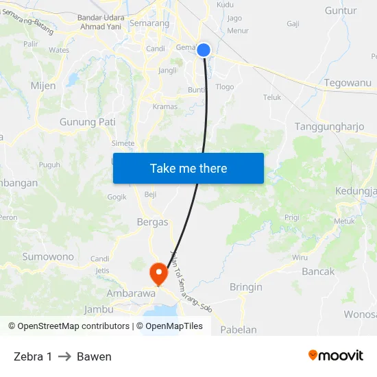 Zebra 1 to Bawen map