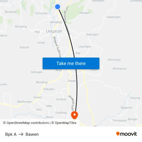 Bpk A to Bawen map
