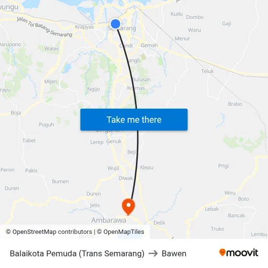 Balaikota Pemuda (Trans Semarang) to Bawen map