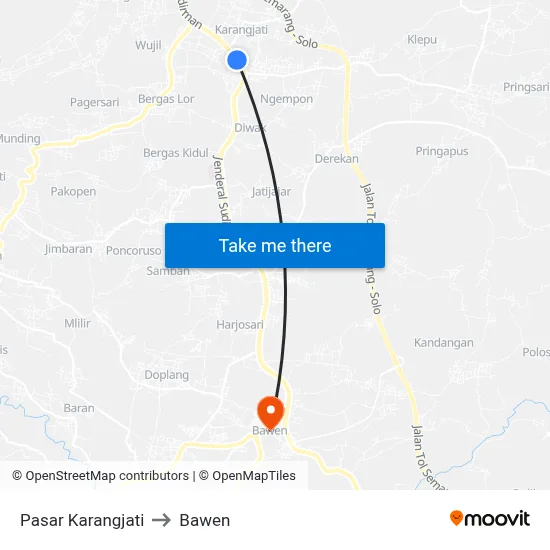 Pasar Karangjati to Bawen map