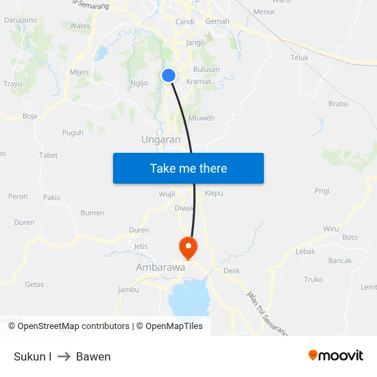Sukun I to Bawen map