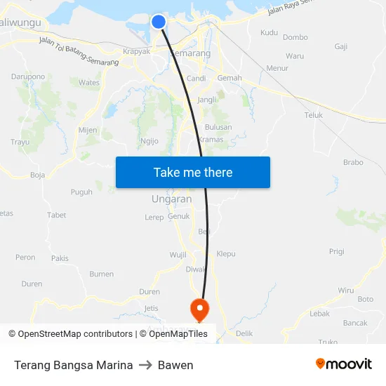 Terang Bangsa Marina to Bawen map
