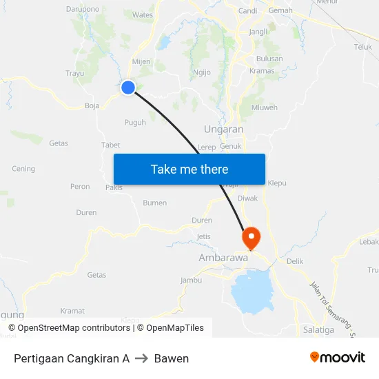 Pertigaan Cangkiran A to Bawen map