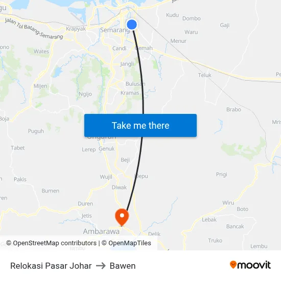 Relokasi Pasar Johar to Bawen map
