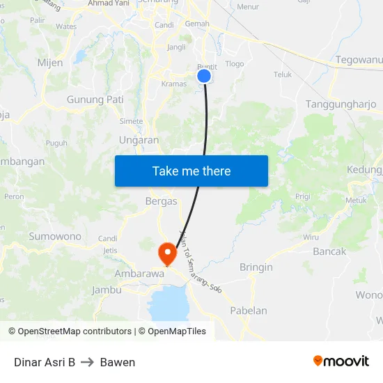 Dinar Asri B to Bawen map