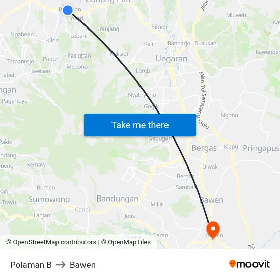 Polaman B to Bawen map