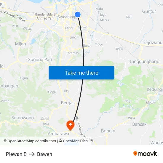 Plewan B to Bawen map