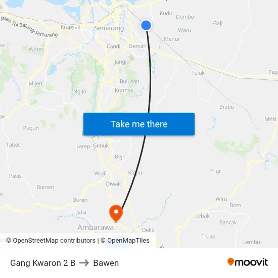 Gang Kwaron 2 B to Bawen map