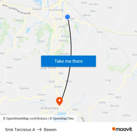 Smk Tarcisius A to Bawen map