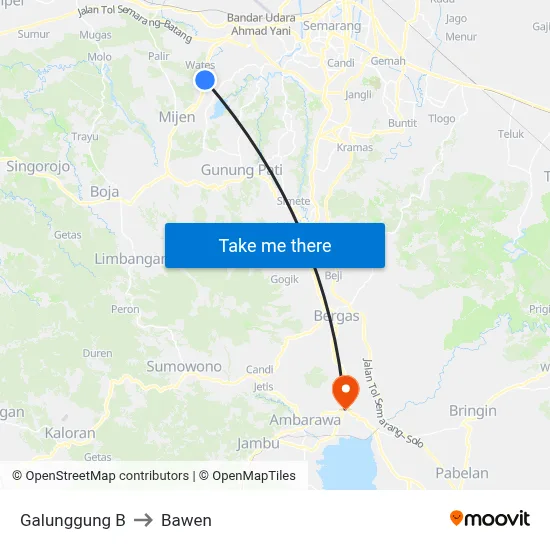 Galunggung B to Bawen map
