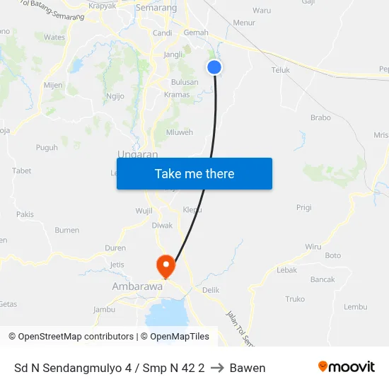 Sd N Sendangmulyo 4 / Smp N 42 2 to Bawen map