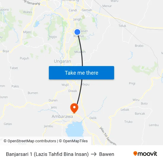 Banjarsari 1 (Lazis Tahfid Bina Insan) to Bawen map