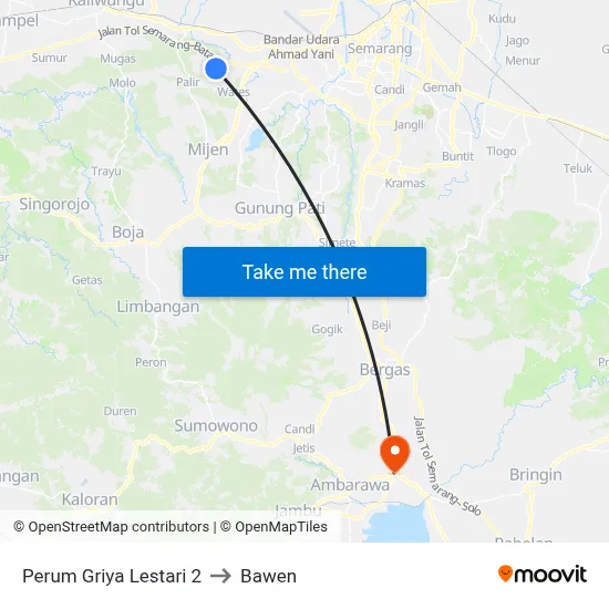 Perum Griya Lestari 2 to Bawen map