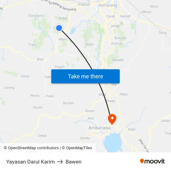 Yayasan Darul Karim to Bawen map
