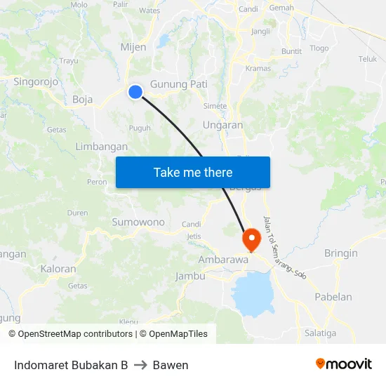 Indomaret Bubakan B to Bawen map