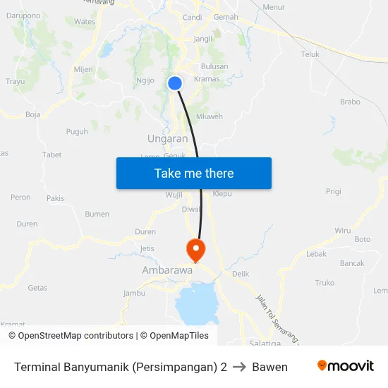 Terminal Banyumanik (Persimpangan) 2 to Bawen map
