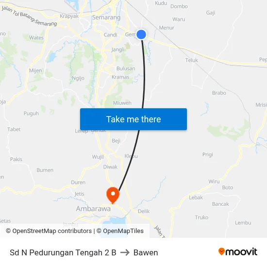 Sd N Pedurungan Tengah 2 B to Bawen map