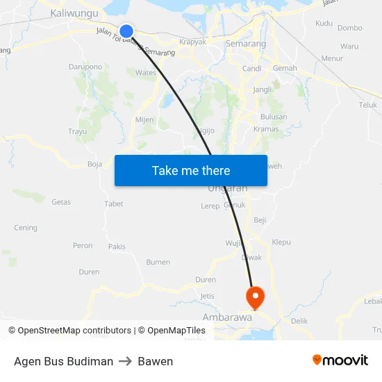 Agen Bus Budiman to Bawen map