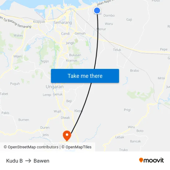 Kudu B to Bawen map