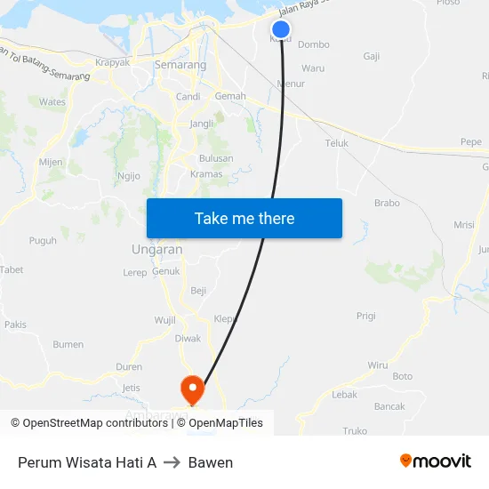 Perum Wisata Hati A to Bawen map