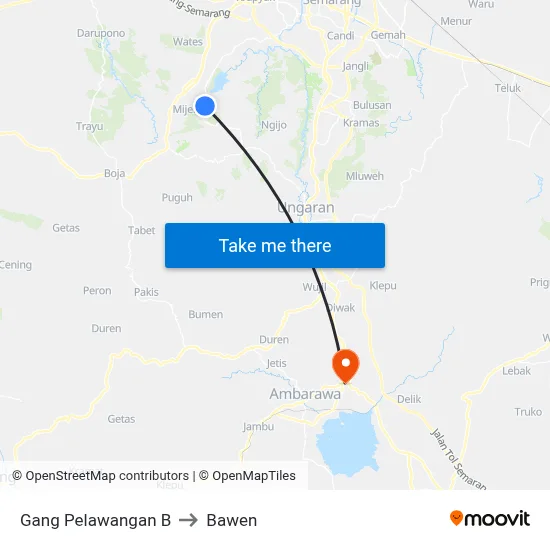 Gang Pelawangan B to Bawen map