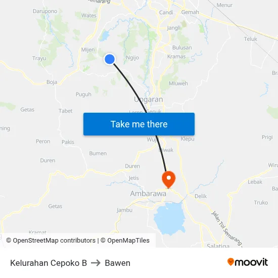 Kelurahan Cepoko B to Bawen map