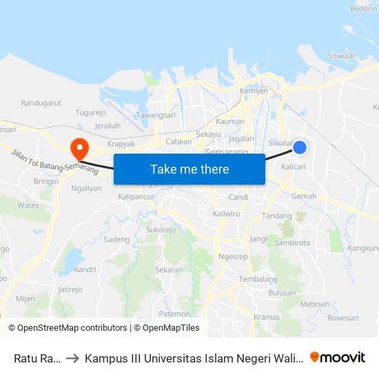 Ratu Ratih to Kampus III Universitas Islam Negeri Walisongo map