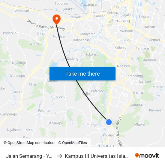 Jalan Semarang - Yogyakarta 301 to Kampus III Universitas Islam Negeri Walisongo map