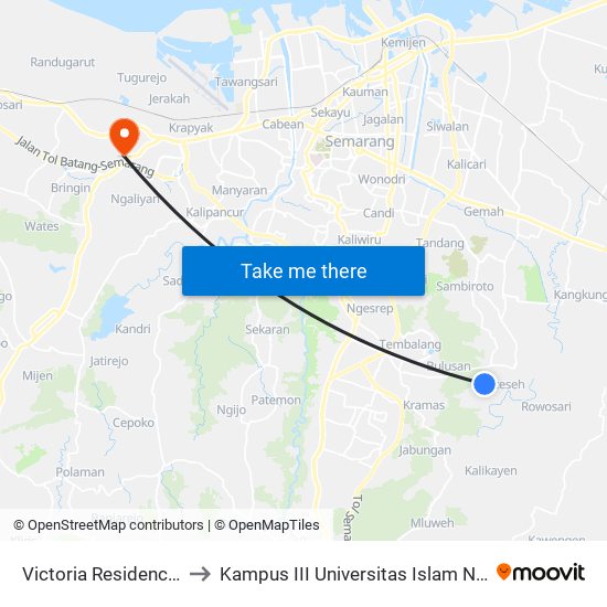 Victoria Residence (Feeder) to Kampus III Universitas Islam Negeri Walisongo map