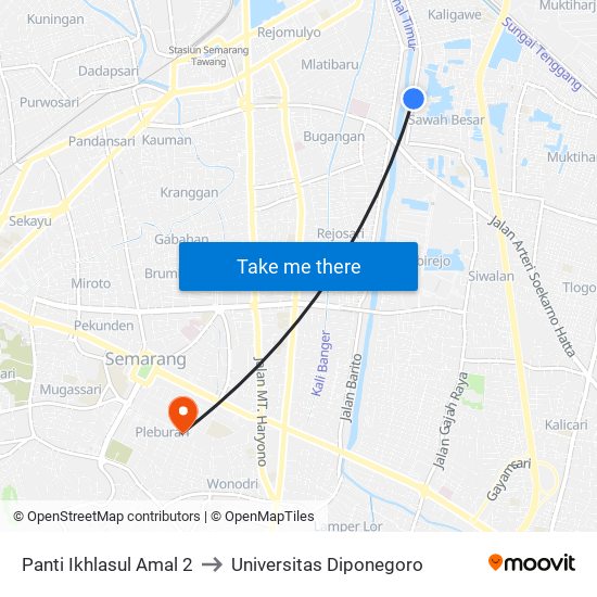 Panti Ikhlasul Amal 2 to Universitas Diponegoro map