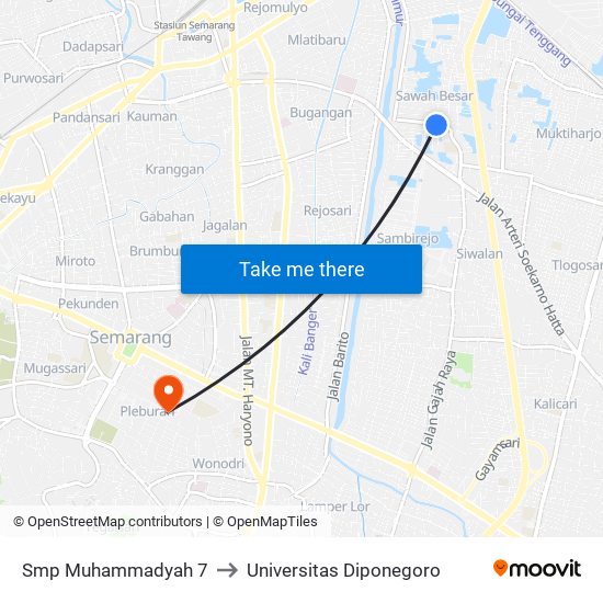 Smp Muhammadyah 7 to Universitas Diponegoro map