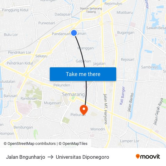 Jalan Bngunharjo to Universitas Diponegoro map