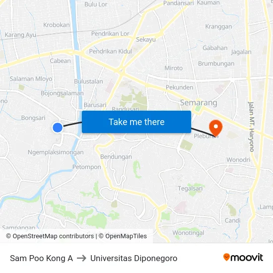 Sam Poo Kong A to Universitas Diponegoro map