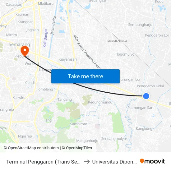 Terminal Penggaron (Trans Semarang) to Universitas Diponegoro map