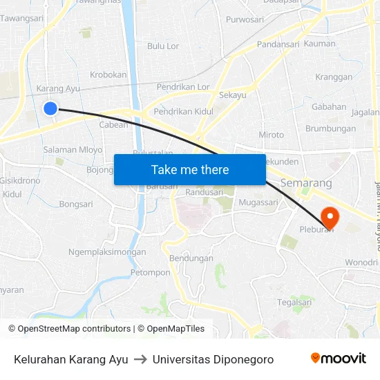 Kelurahan Karang Ayu to Universitas Diponegoro map