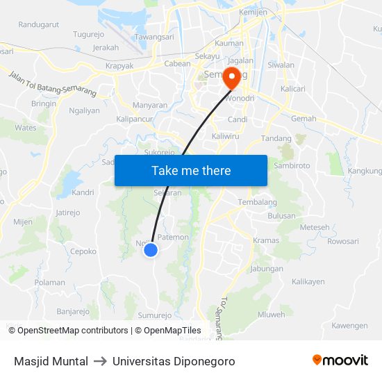 Masjid Muntal to Universitas Diponegoro map