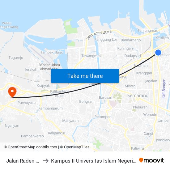 Jalan Raden Patah to Kampus II Universitas Islam Negeri Walisongo map