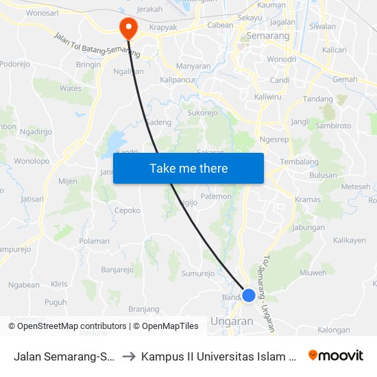 Jalan Semarang-Surakarta 62 to Kampus II Universitas Islam Negeri Walisongo map