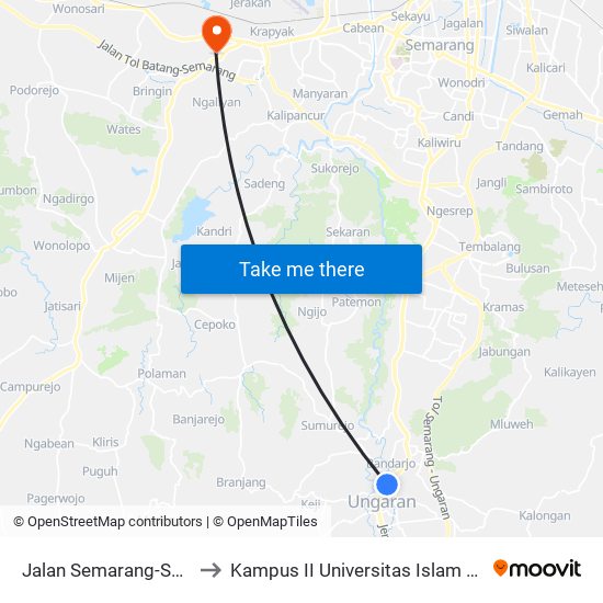 Jalan Semarang-Surakarta 168 to Kampus II Universitas Islam Negeri Walisongo map